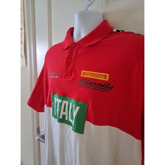 Eternity bc/ad Motor Sport Italy Italia Embroidered Green Red White Polo Sz 3XL - Picture 5 of 8